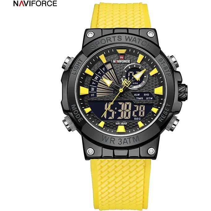 NAVIFORCE 9219. B/ Y/ Y ناوی فورس دوزمانه سیلیکونی